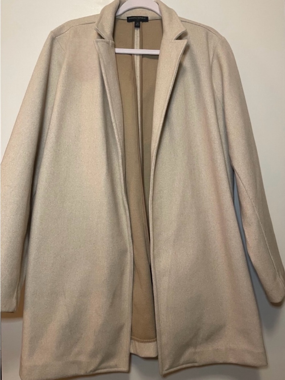 Banana Republic Women's Light Cream Open-Front Trench Coat